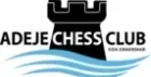 Adeje Chess Club logo with a black rook above blue waves and the text ADEJE CHESS CLUB, CDA GRADERMAR.